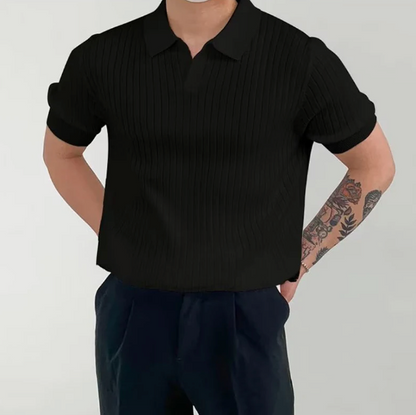 Guy | Men's Ribbed Short Sleeve Polo Shirt