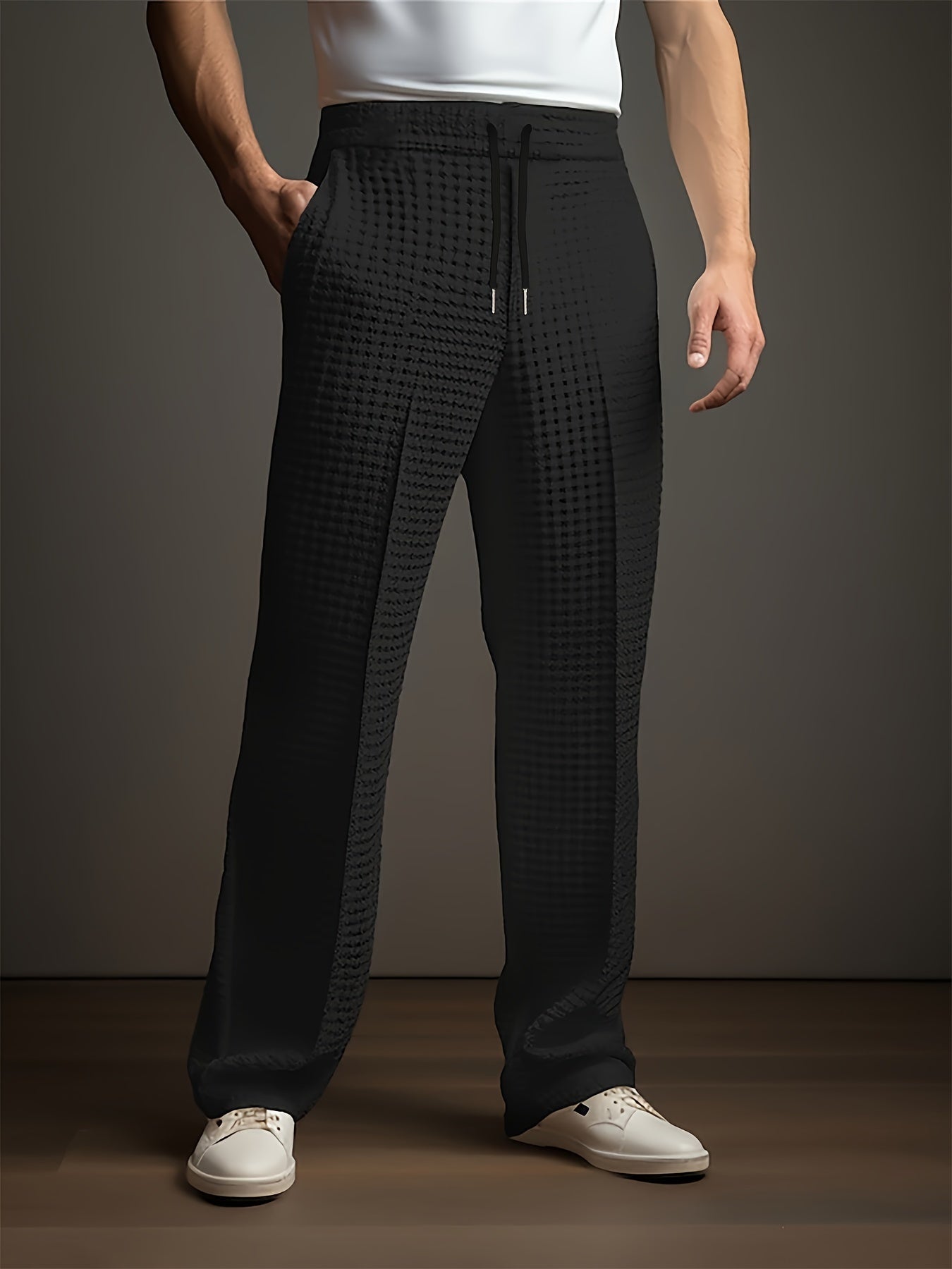 Jason | Men's Wide Leg Drawstring Dress Pants