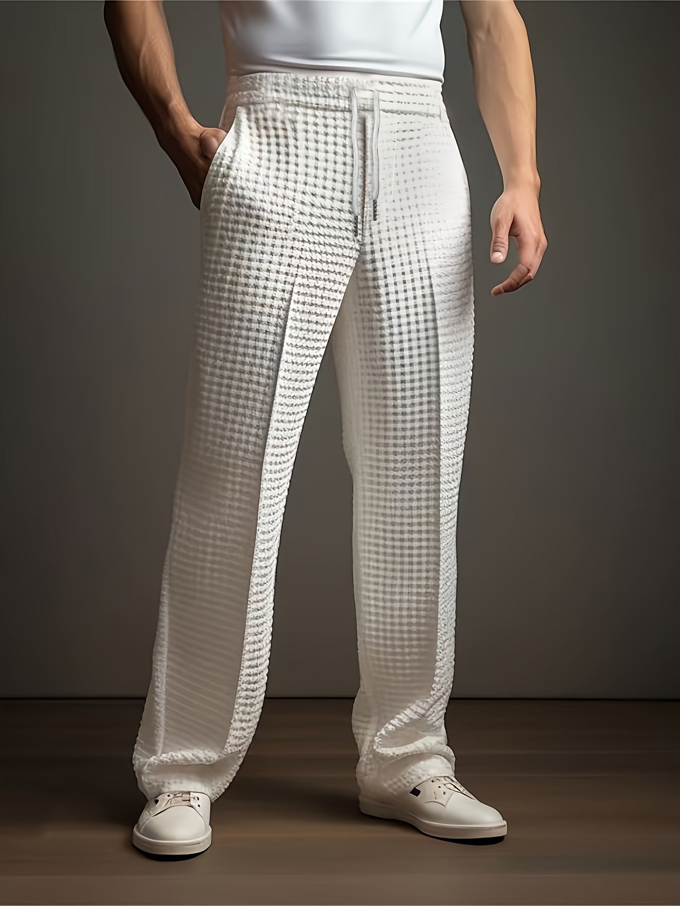Jason | Men's Wide Leg Drawstring Dress Pants