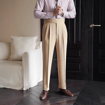 Jeffrey | Men's High-Waisted Pleated Pants