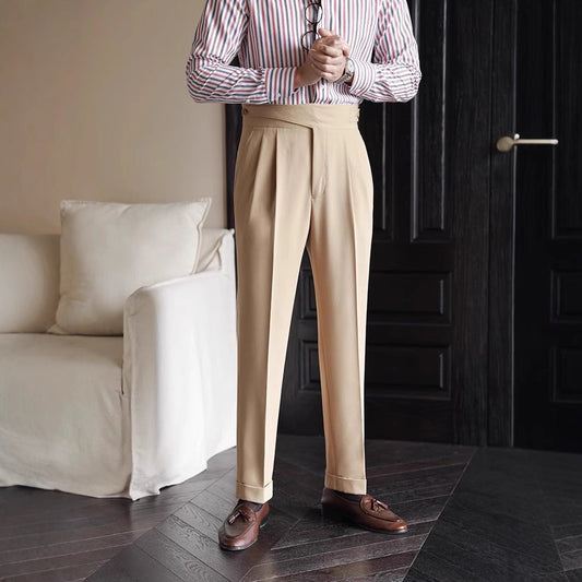 Jeffrey | Men's High-Waisted Pleated Pants