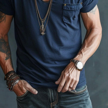 Jeffrey | Men's V-Neck Pocket T-Shirt