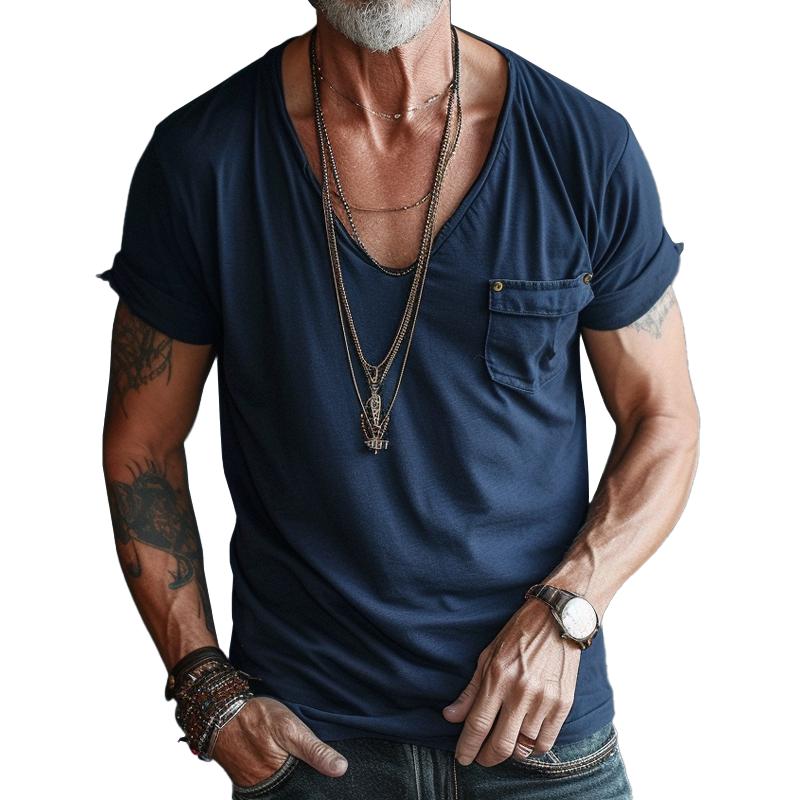 Jeffrey | Men's V-Neck Pocket T-Shirt