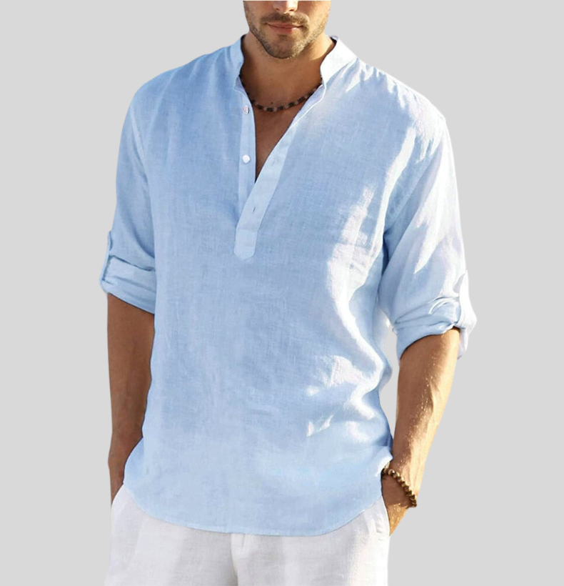 Kelvin | Men's Long Sleeve Henley Shirt