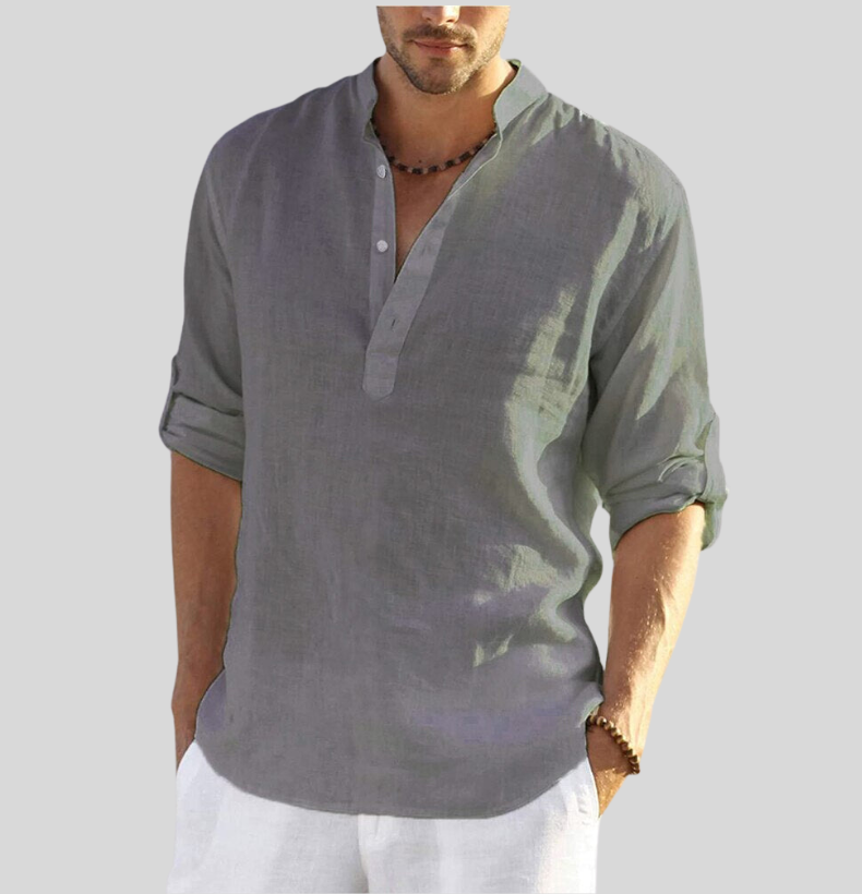 Kelvin | Men's Long Sleeve Henley Shirt