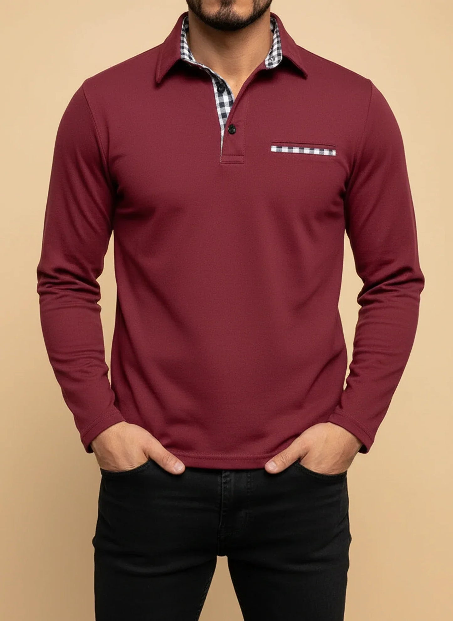Long-Sleeve Polo Shirt for Men