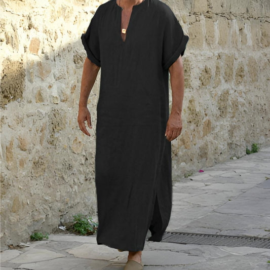 Max | Men's V-Neck Side Slit Long Shirt
