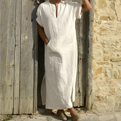 Max | Men's V-Neck Side Slit Long Shirt