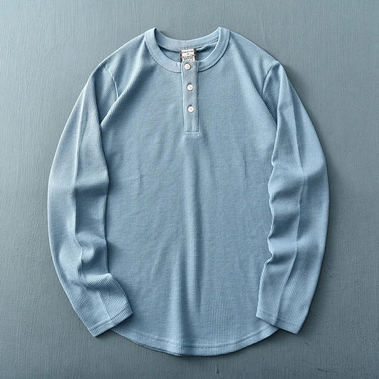 Nathan | Men's Long Sleeve Henley T-Shirt