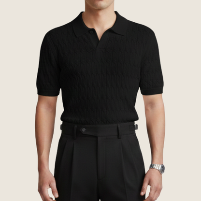 Noel | Men's Textured Short Sleeve Polo Shirt