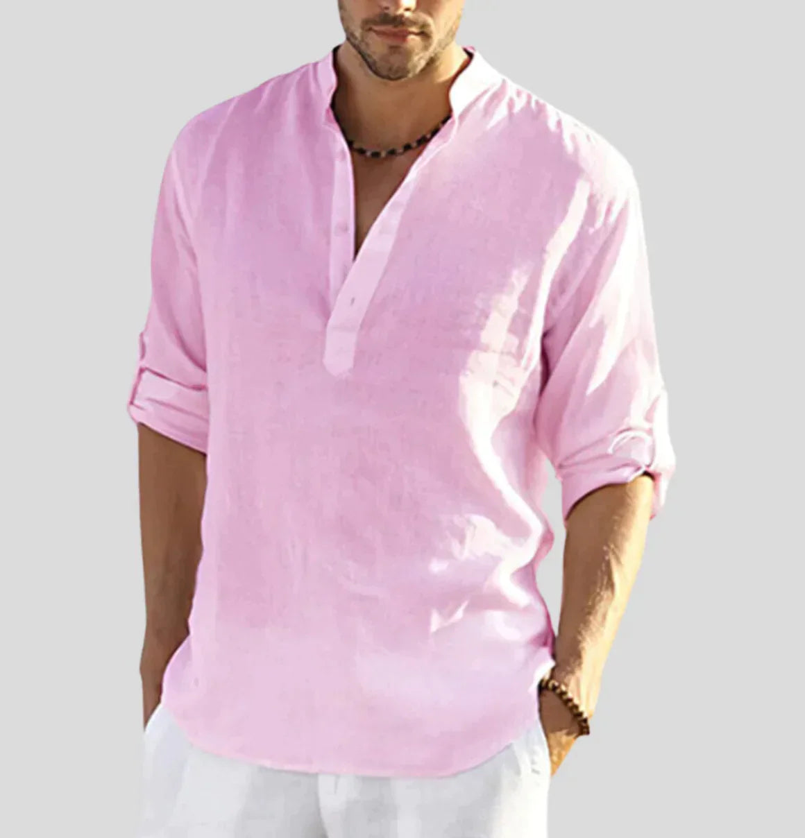 Odin | Men's Band Collar Casual Shirt