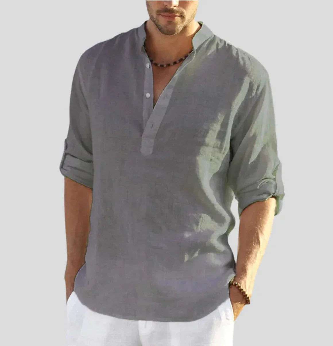 Odin | Men's Band Collar Casual Shirt