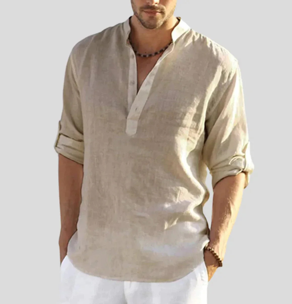 Odin | Men's Band Collar Casual Shirt