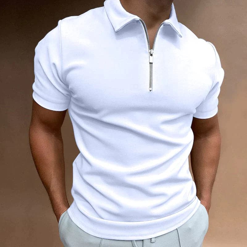 Sam | Men's Zip Fitted Polo Shirt