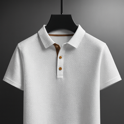 Simon | Men's Short Sleeve Textured Polo Shirt