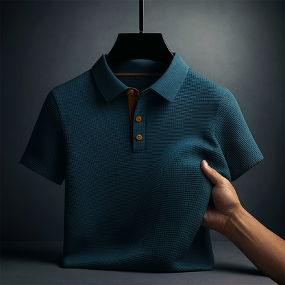 Simon | Men's Short Sleeve Textured Polo Shirt