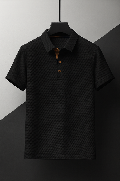 Simon | Men's Short Sleeve Textured Polo Shirt