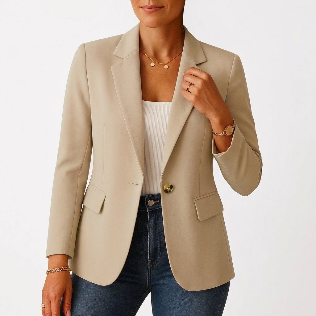 Women's Classic Single-Button Tailored Blazer