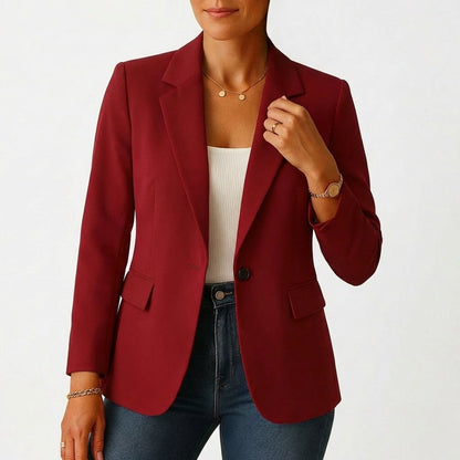 Women's Classic Single-Button Tailored Blazer