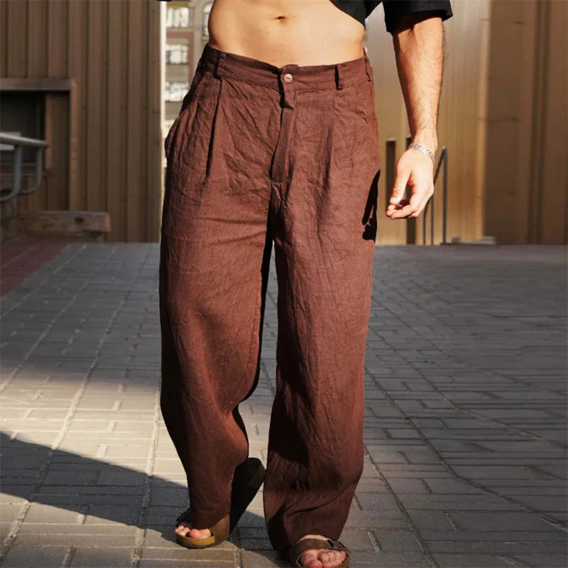 Zane | Men's Pleated Wide Leg Pants