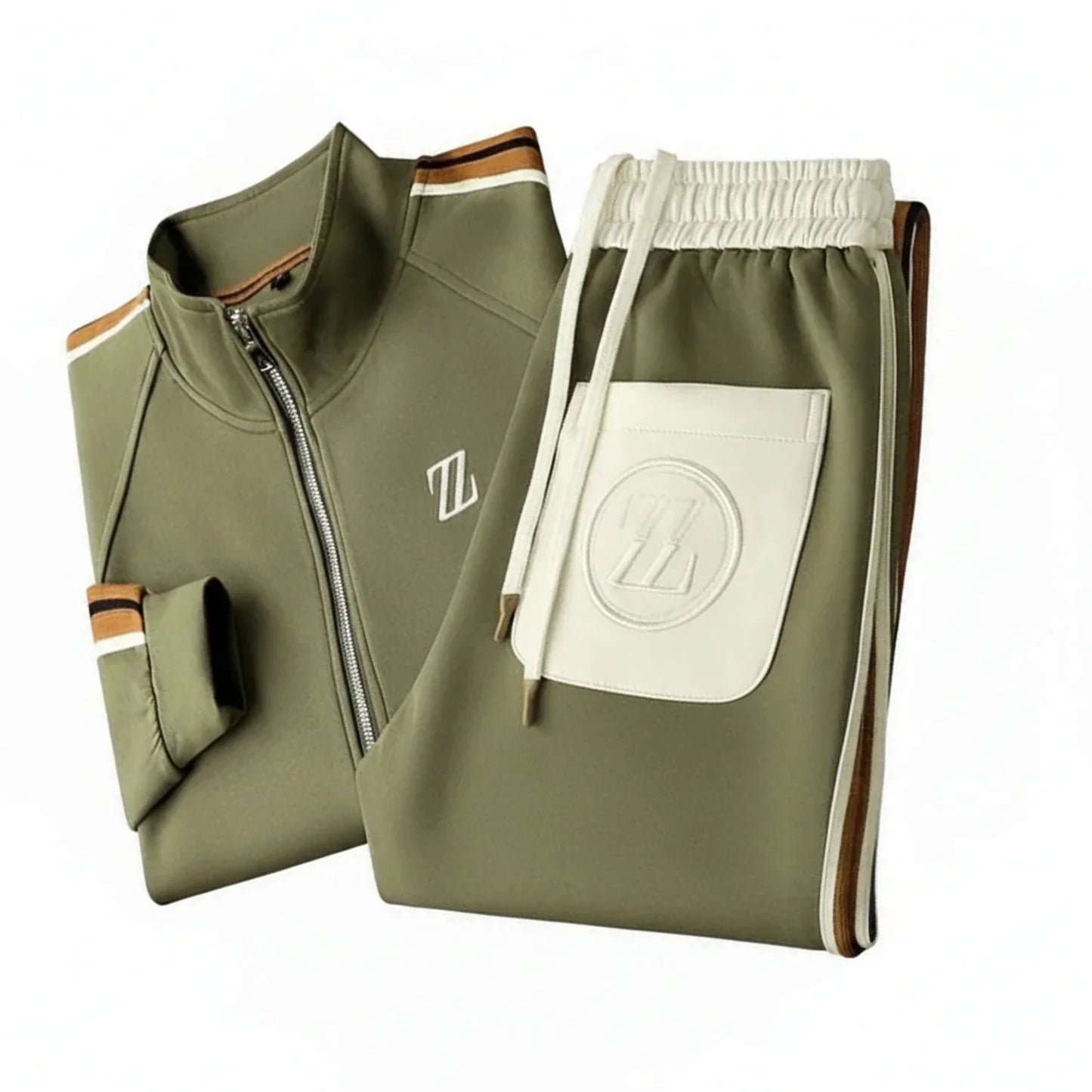 Zip-Up Tracksuit Set for Men
